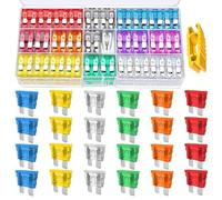 120 PCS Assorted Car Fuse Kit - 5A, 10A, 15A, 20A, 25A, 30A Blade Fuses with Storage Case and 1 Fuse Clip