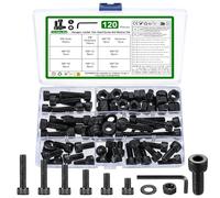 120 Pcs Black M6 Nuts And Bolts Set, M6 Screws And M6 Washers