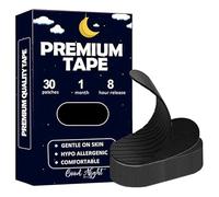 120 Pcs Black Mouth Tape for Sleeping, Elastic Fabric Lip Patches for Snoring Support, Gentle Removal Sleep Strips for Better Breathing, 3 x 1.5 in