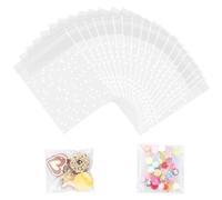 120 Pcs Cellophane Bags for Sweet,Sweet Bags,10 x 15 cm Self Adhesive Small Plastic Packaging Bags for Wax Melt Soap Jewellery, Clear Frosted Plastic Package for Food Cookie Chocolates Biscuit Candy