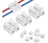 120 Pcs CH2 Quick Connectors, Electrical Wire Connectors Push Fit, Spring Terminal Block, Electrical Connectors Block, Cable Connectors for Electrical Wiring No Welding (White)