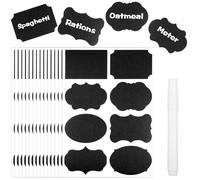 120 Pcs Chalkboard Labels Reusable Jar Labels with 1 Chalk Pen Removable Pantry Spice Label Stickers for Jam Jar Storage Bins Food Containers Storage Jars Bottle