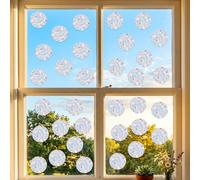 120 Pcs Circle Window Decals for Bird Strikes, Rainbow Prismatic Static Clings Non Adhesive Vinyl Window Stickers, Reusable Anti-Collision Glass Decals for Home Office Bird Strike Prevention