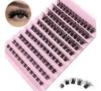 120 Pcs Cluster D Curl Individual Wide Stem Clusters Eyelashes Extension Natural Look Reusable Mix DIY Eyelash Extension Super Thin Band Soft Comfortable（B01-0.07 D 8-16mm）