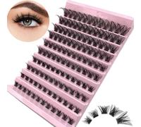 120 Pcs Cluster D Curl Individual Wide Stem Clusters Eyelashes Extension Natural Look Reusable Mix DIY Eyelash Extension Super Thin Band Soft Comfortable（B01-0.07 D 8-16mm）
