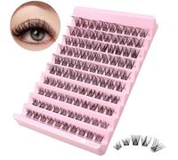 120 Pcs Cluster D Curl Individual Wide Stem Clusters Eyelashes Extension Natural Look Reusable Mix DIY Eyelash Extension Super Thin Band Soft Comfortable（B01-0.07 D 8-16mm）