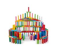 120 pcs Colorful Wooden Building Blocks for Kids - Educational Domino Set for Boys & Girls - Indoor Fun Games & Party Activities - Toys for Ages 3 to 12 Years (12 Colors)