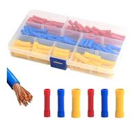 120 Pcs Crimp Butt Connectors, Full Insulated Straight Electrical Connectors, Butt Connector Assortment Kit, Automotive Cable Crimp Terminals