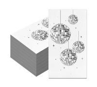 120 Pcs Disco Party Napkins Paper Disco Ball Guest Towels Disposable Bathroom Kitchen for 70s 80s 90s Party Supplies Stylish Engagement Graduation Birthday Baby Shower Table Decor