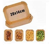 120 Pcs Dual Air Fryer Liners, 20.5x14cm Parchment Liners for All Dual Basket, Parchment Liners for Ninja Foodi, Salter, Tower and More Disposable Greaseproof Liners