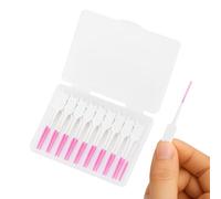 120 PCS Dual-Head Interdental Brushes, Silicone Tooth Floss Picks & Toothpick 2-in-1,Silicone Dental Brushes Tooth Floss Picks, Portable Pink Dental Floss Sticks Toothpick for Braces Teeth Cleaning