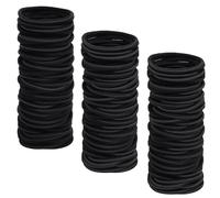 120 Pcs Elastic Hair Bands, 4mm Thick Black Hair Ties, Elastics Hairbands for Thick Hair, Ponytail Holder Ties for Women, Men, Girls, and Children