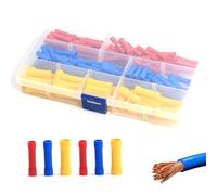 120 Pcs Electrical Butt Crimp Connectors,Insulated Straight Wire Terminal Connectors,Fully Insulated Butt Splice Connector Assortment Kit,Automotive Cable Crimp Terminals(Blue, Red, Yellow)