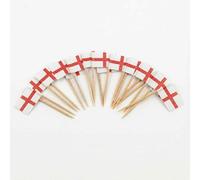 120 Pcs England Flag Cocktail Picks - 6.5cm (2.5in) Bamboo Toothpicks with Mini Flags - Sturdy Food & Drink Garnish Picks for Parties, Bars, Catering & Events - by Mobi Lock