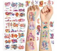 120 PCS Fairy Temporary Tattoos, Woodland Fairy Party Favors Supplies Birthday Decorations Tattoo Stickers for Kids Boys Girls Gifts Goodie Bags Fillers Prizes Rewards