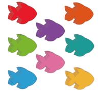 120 Pcs Faith Fish Creative Paper Cut Outs Colorful Blank Open Religious Ocean Fish Shape Accents for Religious Party Classroom Sunday School Bulletin Board Decoration (Little Chubby Fish)