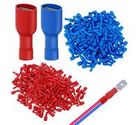 120 PCS Female Fully Insulated Crimp Spade Connector Set,Include 60 Blue 6.3mm 14-16AWG Wire Cable Electrica,60 Red 16-22AWG Wire Cable Electrica,Safe wiring