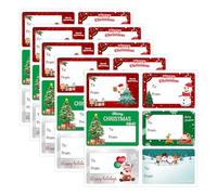 120 PCS Gift Labels for Christmas,Christmas Sticky Labels for Presents,Red and Green Xmas Tags,Large Xmas Stickers for Gift Envelope Decoration,6 * 4 cm