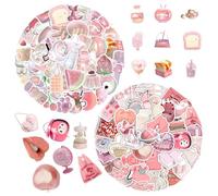 120 PCS Girly Pink Stickers, Cute Aesthetic Stickers for Girls, Waterproof DIY Decoration Stickers Set for Water Bottle, Laptop, Skateboard, Guitar, Scrapbook, Journaling, Anime Stickers for Girls