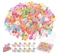 120 Pcs Glitter Mini Ducks Tiny Plastic Duck Little Resin Ducks for Dollhouse Decor Micro Landscape Aquarium Decors Fairy Garden Accessories