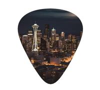 120 Pcs Guitar Picks Bulk 3 Different Thickness Personalized Guitar Plectrums With Storage Box City Seattle Guitar Accessories For Bass Electric Guitar Acoustic Guitar Lovers