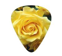 120 Pcs Guitar Picks Bulk 3 Different Thickness Personalized Guitar Plectrums With Storage Box Graceful Yellow Rose Flower Guitar Accessories For Bass Electric Guitar Acoustic Guitar Lovers