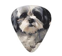 120 Pcs Guitar Picks Bulk 3 Different Thickness Personalized Guitar Plectrums With Storage Box Shih Tzu Guitar Accessories For Bass Electric Guitar Acoustic Guitar Lovers