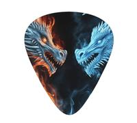 120 Pcs Guitar Picks Bulk, 3 Pcs Different Thickness Custom Guitar Tweezers with Storage Box, Ice and Fire Dragons Guitar Accessories, Guitar Accessories for