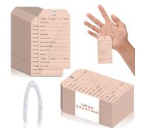 120 PCS Gun ID Tags Consecutive Numbers Inventory Tags 2.2 x 4.1 Inch Price Tags Firearm with Elastic String Rifle Identification Tags with 0.16 inch Eyelet Label Tags 250gsm Paper Tearable Tags Brow