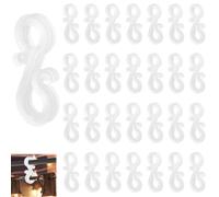 120 Pcs Gutter Hooks, Mini S Clips Hangers Outdoor String Lights Hanging Clips Hooks, Wire Holder for Christmas, Birthday, Anniversary Decoration (White)