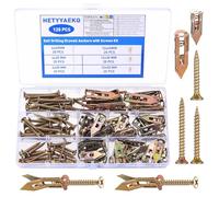120 Pcs Heavy Duty Plasterboard Fixings Heavy Duty Self Drilling Drywall Anchors and Screws Kit, Metal Expansion Dry Wall Anchor Screws and Wall Plugs Set for Plaster Hollow Walls Anchorss