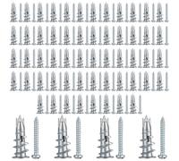 120 Pcs Heavy-Duty Self-Drilling Drywall Anchors & Screws Kit | Metal plasterboard cavity wall fixings with 3 pointed tips for plaster board installation