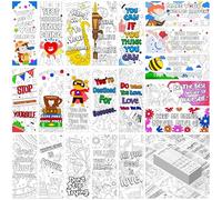 120 PCS Inspirational Bookmarks, 30 Designs DIY Coloring Book Markers Double-Sided Motivational Page Holder for Students, Color Your Own Bookmark for Class Gifts, Kids, Adults, Teachers, Book Lovers