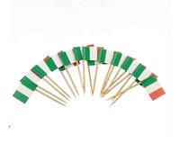 120 Pcs Italy Flag Cocktail Picks - 6.5cm (2.5in) Bamboo Toothpicks with Mini Flags - Sturdy Food & Drink Garnish Picks for Parties, Bars, Catering & Events - by Mobi Lock