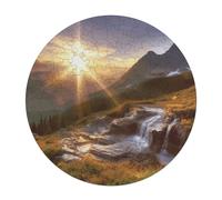 120 PCS Jigsaw Puzzle for Adults Personalized Picture Puzzle Mountain Sunrise Landscape Customized Wooden Puzzle for Family, Birthday, Wedding, Game Nights Gifts Animal Alien Shape Puzzle