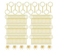 120 Pcs Keychain Ring Set, Splits Key Ring Hoops with Chain + Jump Rings, for DIY Crafts and Jewelry Making
