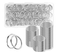 120 Pcs Keyring Rings Split Keyrings, 25mm Key Ring Hoops, Heavy Duty Key Rings Hoops Metal Split Ringsfor Keyrings DIY Arts and Crafts Making or Home Keys Organization