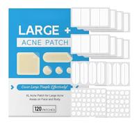 120 Pcs Large Pimple Patches for Body & Face | XL Hydrocolloid Acne Patches in 4 Sizes | Zit Breakout Bandages for Forehead, Chin, Neck