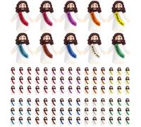 120 Pcs Little Jesus Figures - Rubber Mini Jesus Figurines in Bulk Little Jesus Loves You Figures for Crafts, Easter Egg Fillers, Sunday School, Baptism Gifts & Religious Party Favors (Mix Color 10)