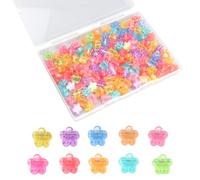120 Pcs Mini Flower Hair Clips, with Plastic Box, Y2K Style, 0.5 x 0.5 Inch | Glitter Color, Non-Slip, Plastic, Mini Claw Clips, for Girls, Women, for Photograph, Birthday Party, Wedding