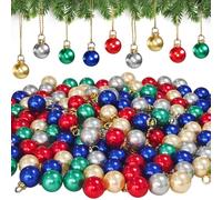 120 Pcs Mini Multicolor Christmas Balls,Colorful Hanging Xmas Balls,Multicolor Glitter Ball Ornament for DIY Outdoor Indoor Party Home Decor(5 Colors)