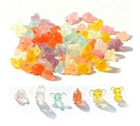 120 Pcs Mini Resin Animals Mixed, Glow in The Dark Animals Figures Mini Animal Figures, Miniature Little Small Resin Ducks Sea Animal for Micro Fairy Landscape Garden Aquarium Decorations(0.78")