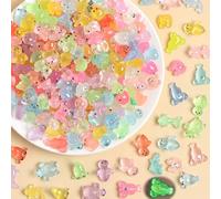 120 Pcs Mini Resin Marine Animals Mixed, Mini Glow in The Dark Animals for Car Decoration, Miniature Landscape, Fairy Garden, Aquarium Decoration, Dollhouse Hide, DIY Crafts