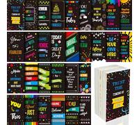120 PCS Motivational Cards, 30 Designs Inspirational Cards with PET Film for Primary Middle High Reading Students, Book Lovers (2” x 3.5”)
