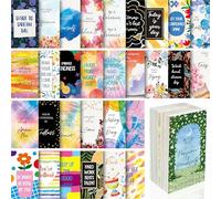 120 PCS Motivational Cards, 60 Designs Inspirational Cards with PET Film, Affirmation Words for Primary Middle High Reading Students, Book Lovers (2” x 3.5”)