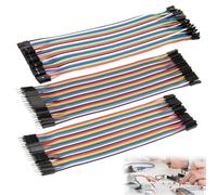 120 Pcs Multicolored Dupont Wire, 40pin-Female to Female, 40pin-Male to Female and 40pin Male to Male Dupont Breadboard Ribbon Cables Jumper Wires Compatible with Arduino
