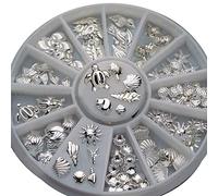 120 pcs Nail Art Decoration Mini Ocean Accessories Silver Shell Conch DIY Nail Art Decoration Nail Sticker Decal for Women Useful and Fashion