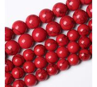120 PCS Natural Stone Beads 6mm Round Red Turquoise Gem Loose Beads for Jewelry Making 32 Inch 2 Strands Energy Crystal Stones Healing Power Bracelets DIY