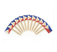 120 Pcs Philippine Flag Cocktail Picks - 6.5cm (2.5in) Bamboo Toothpicks with Mini Flags - Sturdy Food & Drink Garnish Picks for Parties, Bars, Catering & Events - by Mobi Lock