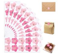 120 Pcs Pink Cherry Blossoms Stickers with Gold Foil, 2.5cm Self Adhesive Flower Envelope Seal Stickers Gift Sealing Sticker for Gift Wrapping, Baby Shower, Birthday, Wedding, Graduation, Party Favors